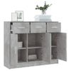 Aparador | Armario De Cocina | Buffet De Salón Madera De Ingeniería Gris Hormigón 91x28x75 Cm Cfw737835