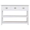 Aparador | Armario De Cocina | Buffet De Salón Madera Maciza De Paulownia Blanco 108x30x76 Cm Cfw738059