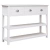 Aparador | Armario De Cocina | Buffet De Salón Madera Maciza De Paulownia Blanco 108x30x76 Cm Cfw738059