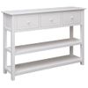 Aparador | Armario De Cocina | Buffet De Salón Madera Maciza De Paulownia Blanco 108x30x76 Cm Cfw738060