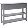 Aparador | Armario De Cocina | Buffet De Salón Madera Maciza De Paulownia Gris 108x30x76 Cm Cfw738062