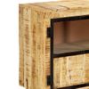 Aparador | Armario De Cocina | Buffet De Salón Madera Maciza Mango En Bruto Marrón Negro 160x30x80 Cm Cfw738089