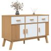 Aparador | Armario De Cocina | Buffet De Salón Olden Madera Maciza Pino Blanco Y Marrón 114x43x73,5cm Cfw738117