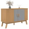 Aparador | Armario De Cocina | Buffet De Salón Olden Madera Maciza Pino Gris Y Marrón 114x43x73,5 Cm Cfw738120