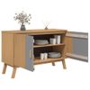 Aparador | Armario De Cocina | Buffet De Salón Olden Madera Maciza Pino Gris Y Marrón 114x43x73,5 Cm Cfw738120