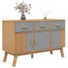 Aparador | Armario De Cocina | Buffet De Salón Olden Madera Maciza Pino Gris Y Marrón 114x43x73,5 Cm Cfw738121