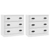 Pack 2 Uds Aparador | Armario De Cocina | Buffet De Salónes Madera Contrachapada Blanco Cfw738185