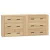 Pack 2 Uds Aparador | Armario De Cocina | Buffet De Salónes Madera Contrachapada Color Roble Sonoma Cfw738219