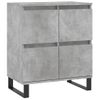 Pack 2 Uds Aparador | Armario De Cocina | Buffet De Salónes Madera Contrachapada Gris Hormigón Cfw738222