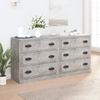 Pack 2 Uds Aparador | Armario De Cocina | Buffet De Salónes Madera Contrachapada Gris Hormigón Cfw738223