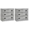 Pack 2 Uds Aparador | Armario De Cocina | Buffet De Salónes Madera Contrachapada Gris Hormigón Cfw738223