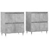 Pack 2 Uds Aparador | Armario De Cocina | Buffet De Salónes Madera Contrachapada Gris Hormigón Cfw738229