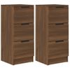 Pack 2 Uds Aparador | Armario De Cocina | Buffet De Salónes Madera Contrachapada Marrón Roble 30x30x70 Cm Cfw738271