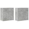 Pack 2 Uds Aparador | Armario De Cocina | Buffet De Salónes Madera De Ingeniería Gris Hormigón 79x38x80 Cm Cfw738357