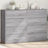 Pack 2 Uds Aparador | Armario De Cocina | Buffet De Salónes Madera De Ingeniería Gris Sonoma 60x31x84 Cm Cfw738367