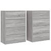 Pack 2 Uds Aparador | Armario De Cocina | Buffet De Salónes Madera De Ingeniería Gris Sonoma 60x31x84 Cm Cfw738367