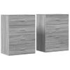 Pack 2 Uds Aparador | Armario De Cocina | Buffet De Salónes Madera De Ingeniería Gris Sonoma 60x39x80 Cm Cfw738370