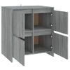 Pack 2 Uds Aparador | Armario De Cocina | Buffet De Salónes Madera De Ingeniería Gris Sonoma 70x41x75 Cm Cfw738371