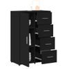 Pack 2 Uds Aparador | Armario De Cocina | Buffet De Salónes Madera De Ingeniería Negro 60x31x84 Cm Cfw738397