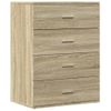 Pack 2 Uds Aparador | Armario De Cocina | Buffet De Salónes Madera De Ingeniería Roble Sonoma 60x39x80 Cm Cfw738429