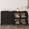 Pack 2 Uds Aparador | Armario De Cocina | Buffet De Salónes Madera Ingeniería Negro 70x41x75 Cm Cfw738433