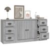 3 Uds Aparador | Armario De Cocina | Buffet De Salónes Madera Contrachapada Gris Sonoma Cfw738523