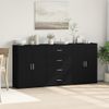 3 Uds Aparador | Armario De Cocina | Buffet De Salónes Madera De Ingeniería Negro 60x31x84 Cm Cfw738600