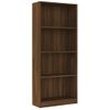 Estantería | Librería | Armario De Libros 4 Niveles Madera Color Marrón Roble 60x24x142 Cm Cfw760058