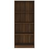 Estantería | Librería | Armario De Libros 4 Niveles Madera Color Marrón Roble 60x24x142 Cm Cfw760058