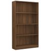 Estantería | Librería | Armario De Libros 4 Niveles Madera Color Marrón Roble 80x24x142 Cm Cfw760059