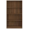 Estantería | Librería | Armario De Libros 4 Niveles Madera Color Marrón Roble 80x24x142 Cm Cfw760059