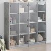 Estantería | Librería | Armario De Libros Con Puertas Madera De Ingeniería Gris 136x37x142 Cm Cfw760233