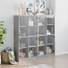 Estantería | Librería | Armario De Libros Con Puertas Madera De Ingeniería Gris 136x37x142 Cm Cfw760233