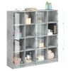 Estantería | Librería | Armario De Libros Con Puertas Madera De Ingeniería Gris 136x37x142 Cm Cfw760233