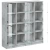 Estantería | Librería | Armario De Libros Con Puertas Madera De Ingeniería Gris 136x37x142 Cm Cfw760233