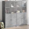 Estantería | Librería | Armario De Libros Con Puertas Madera De Ingeniería Gris 136x37x142 Cm Cfw760234