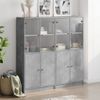 Estantería | Librería | Armario De Libros Con Puertas Madera De Ingeniería Gris 136x37x142 Cm Cfw760234