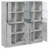 Estantería | Librería | Armario De Libros Con Puertas Madera De Ingeniería Gris 136x37x142 Cm Cfw760234