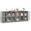 Estantería | Librería | Armario De Libros Con Puertas Madera De Ingeniería Gris 204x37x75 Cm Cfw760235