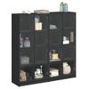 Estantería | Librería | Armario De Libros Con Puertas Madera De Ingeniería Negro 136x37x142 Cm Cfw760241