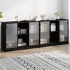 Estantería | Librería | Armario De Libros Con Puertas Madera De Ingeniería Negro 204x37x75 Cm Cfw760243