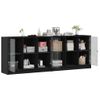 Estantería | Librería | Armario De Libros Con Puertas Madera De Ingeniería Negro 204x37x75 Cm Cfw760243