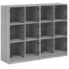 Estantería | Librería | Armario De Libros Con Puertas Madera Gris Sonoma 136x37x109 Cm Cfw760244