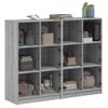 Estantería | Librería | Armario De Libros Con Puertas Madera Gris Sonoma 136x37x109 Cm Cfw760244