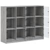 Estantería | Librería | Armario De Libros Con Puertas Madera Gris Sonoma 136x37x109 Cm Cfw760244