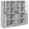 Estantería | Librería | Armario De Libros Con Puertas Madera Gris Sonoma 136x37x142 Cm Cfw760245