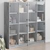 Estantería | Librería | Armario De Libros Con Puertas Madera Gris Sonoma 136x37x142 Cm Cfw760246