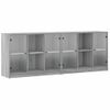 Estantería | Librería | Armario De Libros Con Puertas Madera Gris Sonoma 204x37x75 Cm Cfw760247