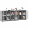 Estantería | Librería | Armario De Libros Con Puertas Madera Gris Sonoma 204x37x75 Cm Cfw760247