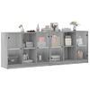 Estantería | Librería | Armario De Libros Con Puertas Madera Gris Sonoma 204x37x75 Cm Cfw760247